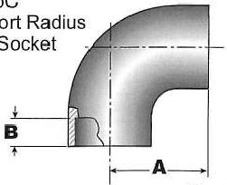 Codo de 90º liso radio corto